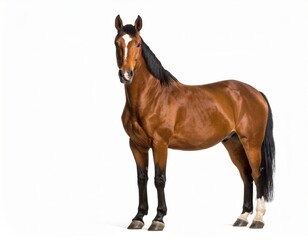 Obraz premium Horse over white background, no shadow