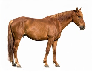 Obraz premium Horse over white background, no shadow