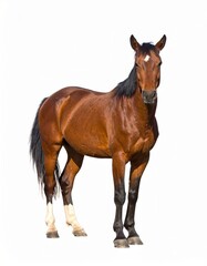 Obraz premium Horse over white background, no shadow