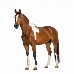 Obraz premium Horse over white background, no shadow