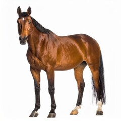 Obraz premium Horse over white background, no shadow