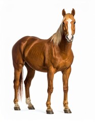 Obraz premium Horse over white background, no shadow