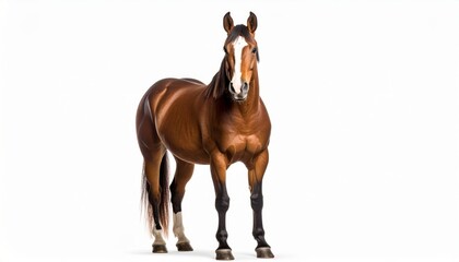 Fototapeta premium Horse over white background, no shadow