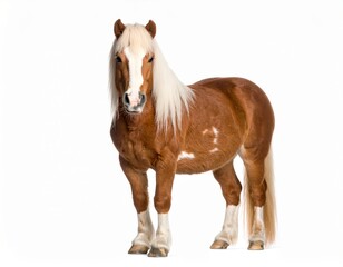 Obraz premium Pony over white background, no shadow