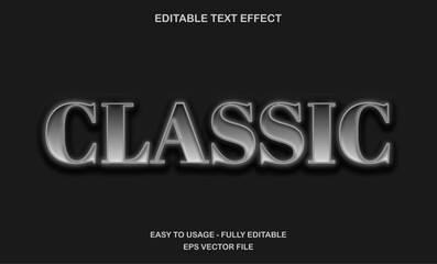 Classic text, vintage movie title text effect template, retro classic cinematic typography style