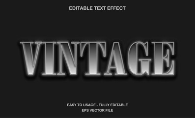 Vintage text, vintage movie title text effect template, retro classic cinematic typography style