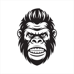 Fototapeta premium Angry Gorilla Head Vector Illustration,Cool Gorilla Face Logo Design,Fierce Gorilla Mascot Vector Art,Aggressive Gorilla Head Drawing,Wild Gorilla Face Graphic Design,Cartoon Style Gorilla Head Vector
