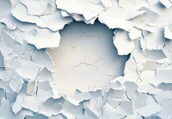 Abstract White and Gray Textured Background with Circular Void