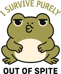 Grumpy Cartoon Toad with 