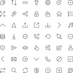 User Interface Line Icons. hand drawn icon set