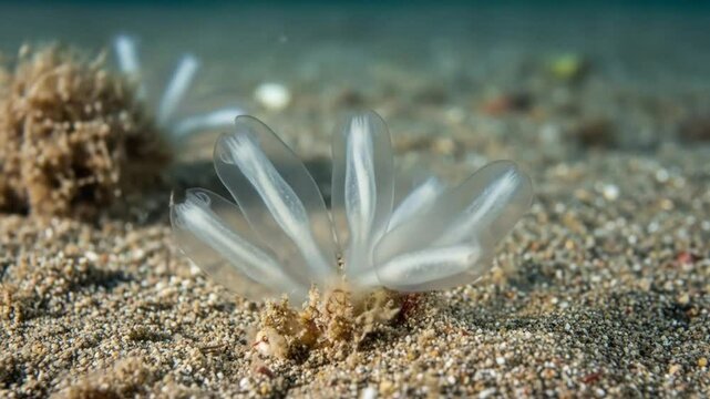 Macro Video of Ascidiacea on the White Sea Seabed