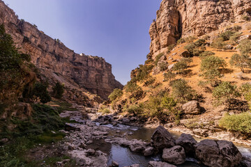 Deep Rawandiz (also Rawanduz) river gorge in Kurdistan Region of Iraq