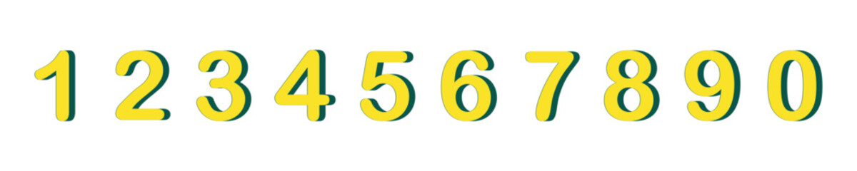 Set of colorful numbers. Vector illustration. Template elements for greeting card, web design. Mathematics educational children game.