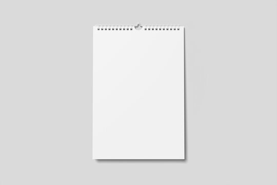 Front View of  Blank Wall Calendar Mockup