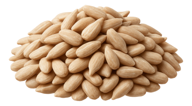 A pile of peeled sunflower seeds tightly grouped together.