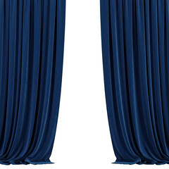 blue curtains isolated on white
