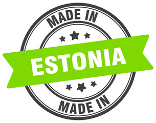 Made in Estonia round sign. Made in Estonia stamp.