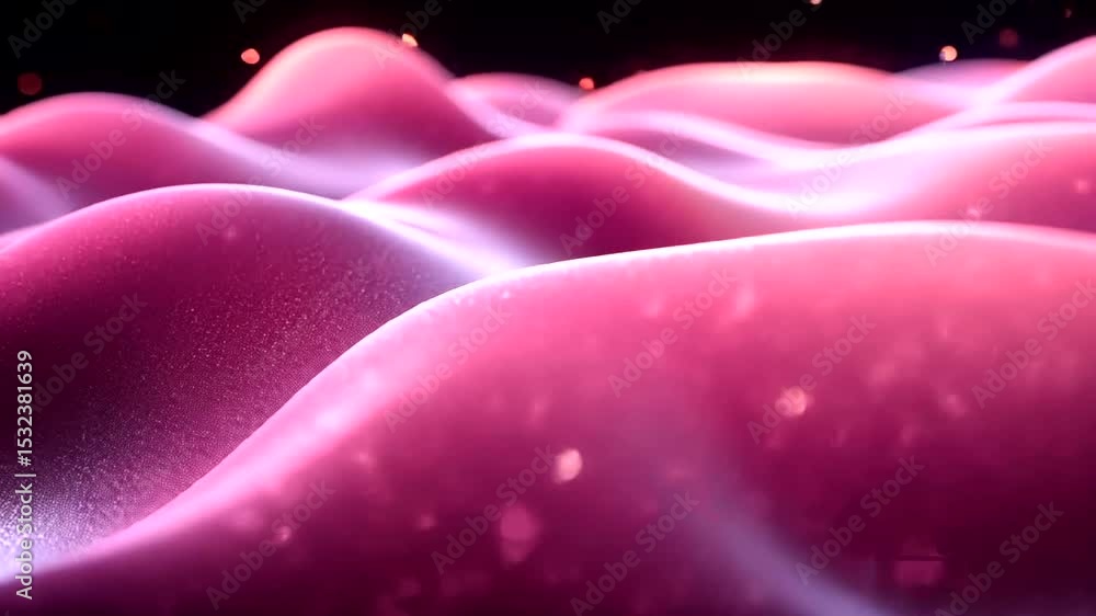 Poster abstract pink waves with glittering particles animation for backgrounds and presentations