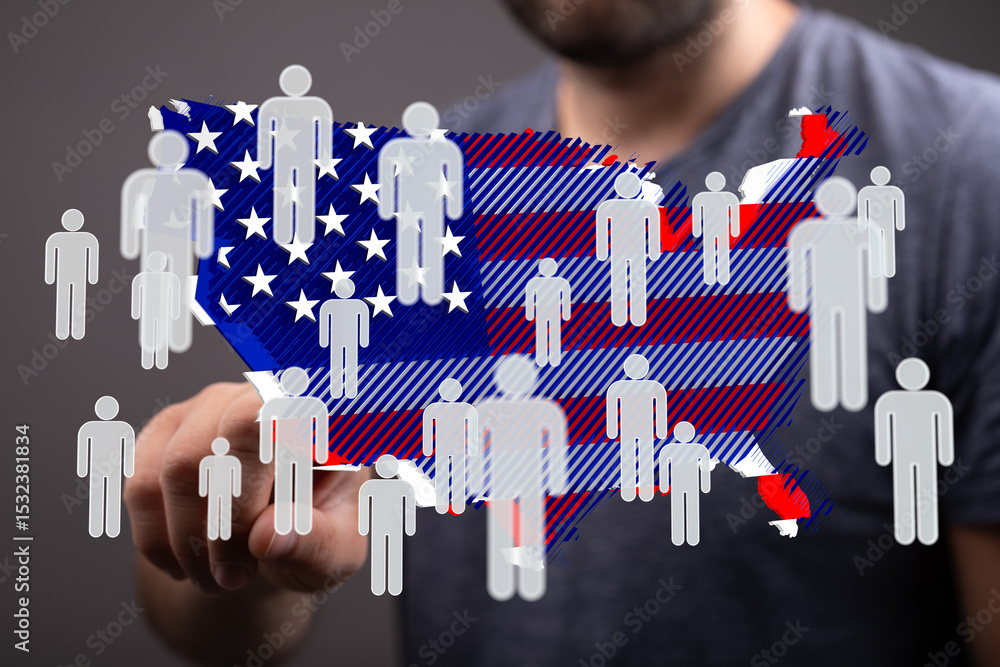 Poster interactive map showing population density across the united states.