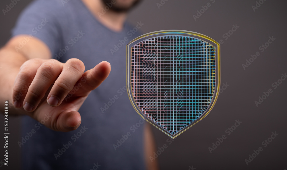 Poster Secure your data.  Digital security concept.  Modern technology.