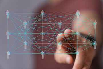 Abstract image of a network connecting people globally. Represents collaboration, teamwork, and...