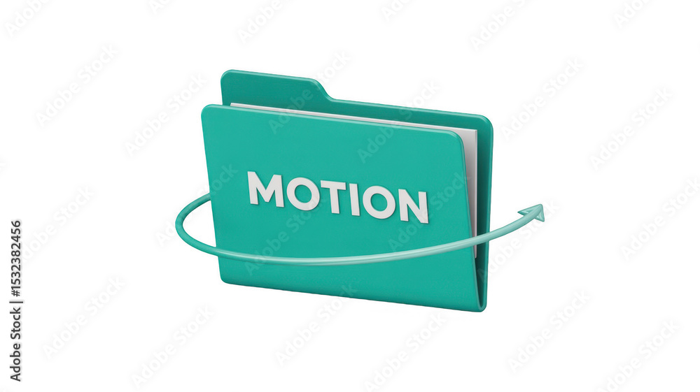 Poster rotating motion folder with circular arrow symbolizing file transfer, data processing, or dynamic wo