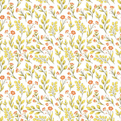 Ditsy Flowers Arrangements Vector Seamless Pattern