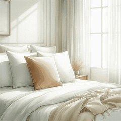 Morning Hush minimalist bedroom isolated watercolor vector illustration svg