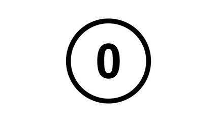 5 seconds countdown timer from 5 second to 0 second on white background 4K Video