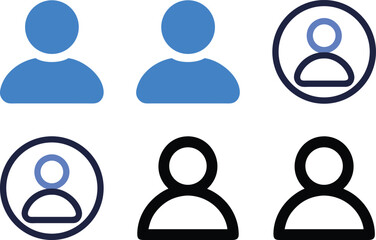 Six icon Diverse user icons representing profiles, avatars, and account management options