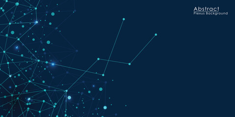 Abstract plexus background with connecting dots and lines.