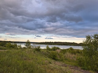 river and clouds