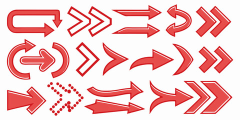 Collection of Red Arrows: Various Shapes & Styles