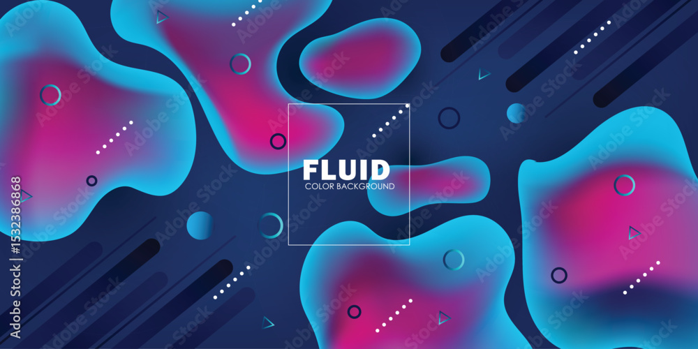 Poster liquid color background design. fluid gradient shapes composition.