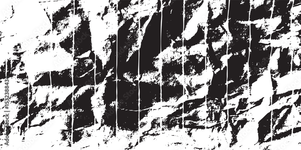 Poster abstract grunge black and white distressed texture overlay effect vector design element