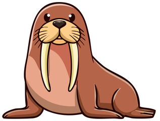 Obraz premium Adorable Walrus with Tusks
