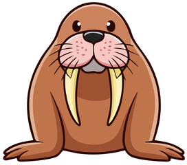 Obraz premium Happy Walrus Vector Art