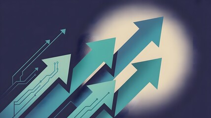 Abstract Design with Graphic Arrows Showing Growth and Progression