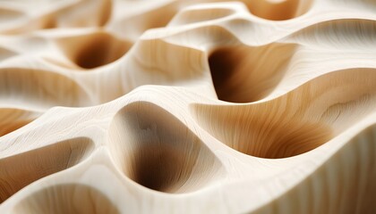 Detailed close-up view of sculpted wood panel.