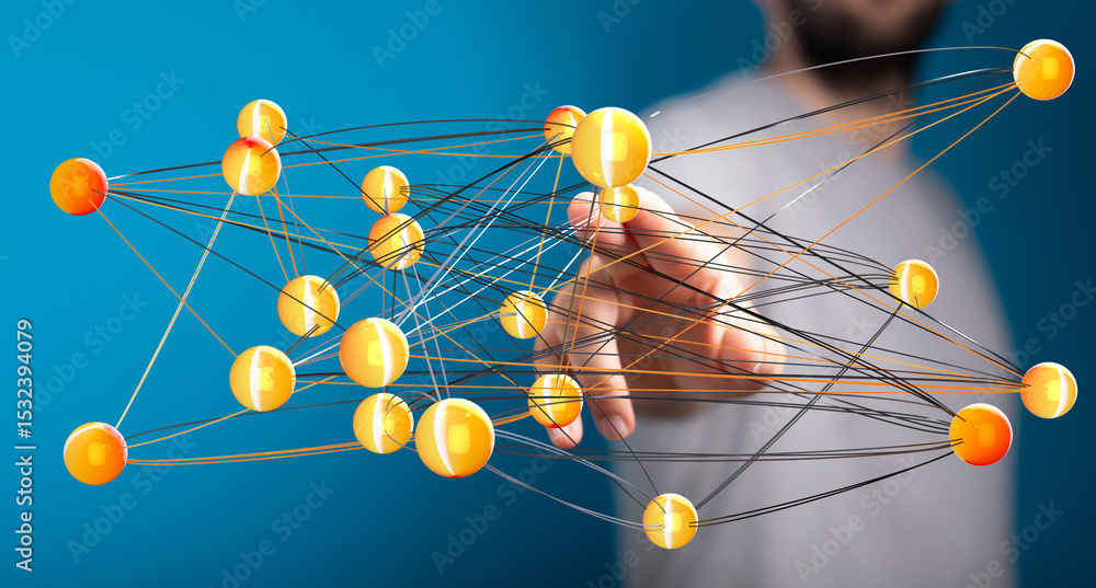 Poster Abstract image of a network connection, representing global communication and digital business.
