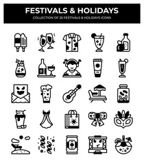 Collection of 25 Unique Festival and Holiday Icons