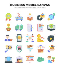Business Model Canvas. 25 Essential Icons for Strategic Planning
