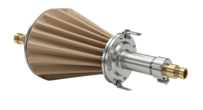 Isolated RF Microwave Waveguide Component with Conical Flexible Bellows Section