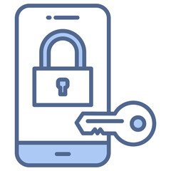 Mobile Security Blue Icon