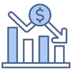 Recession Blue Icon