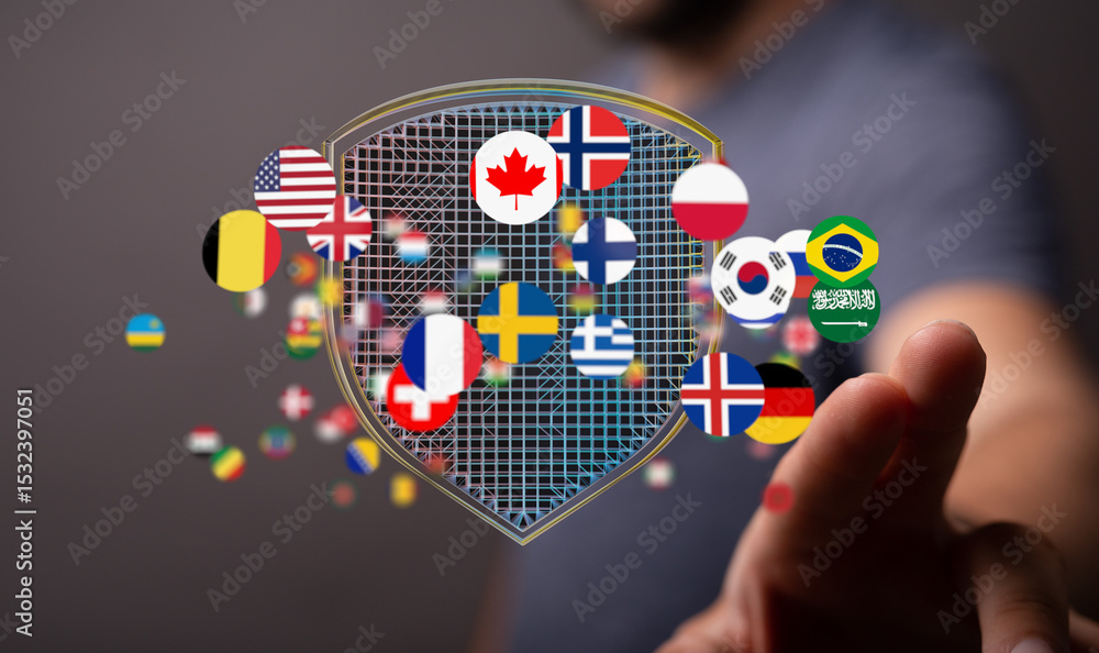 Poster Secure your international business with robust cybersecurity solutions.  Protect data, comply with regulations.