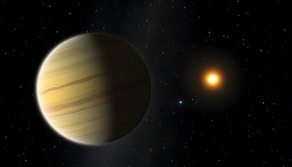 Exoplanet with distinct bands in space.