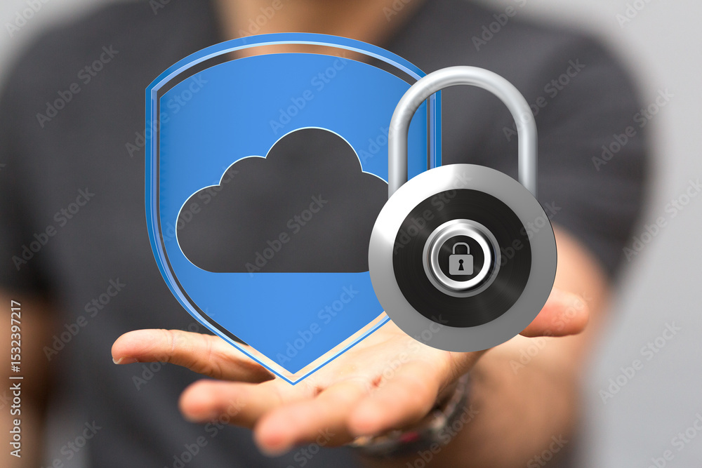 Leinwandbilder safeguarding your cloud data with robust security measures. encryption and protection.