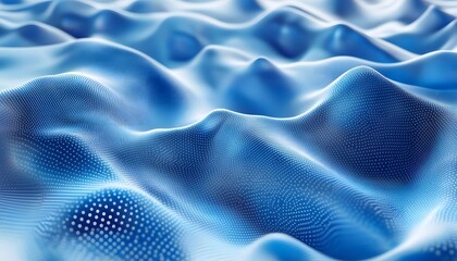 Abstract blue wavy pattern with dotted texture.