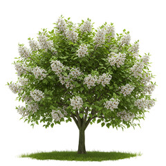 Catalpa Tree with White Orchid-Like Flowers in Bloom
